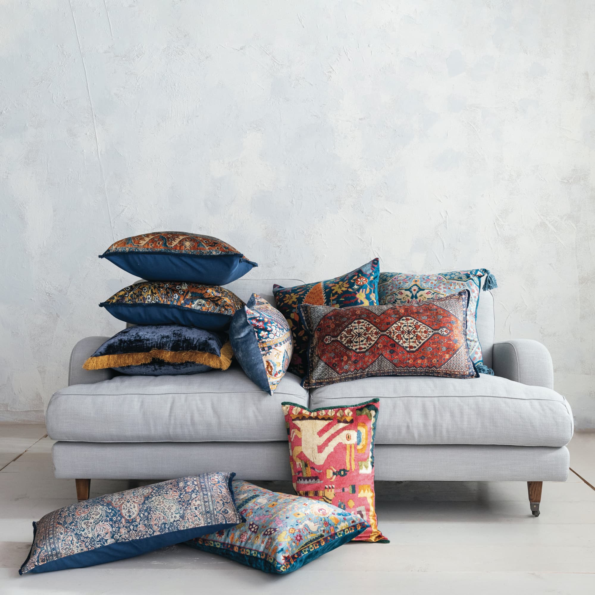 Hello Honey® 24" x 16" Floral Harmony Velvet Lumbar Pillow